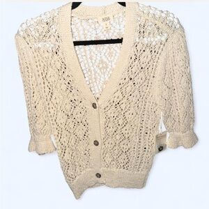 a.n.a Ivory Open Knit Cardigan